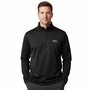CALLAWAY Black Golf Outdoor Sports 1/4 Zip Fleece for Young Man/Teen, Size Small